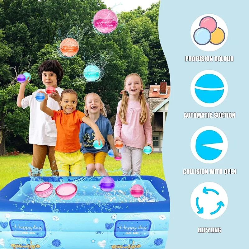 10pcs Silicone Balão De Água Oceano Bola Novo Criativo Silicone Quick Water Injection Water Ball Water Battle Toy