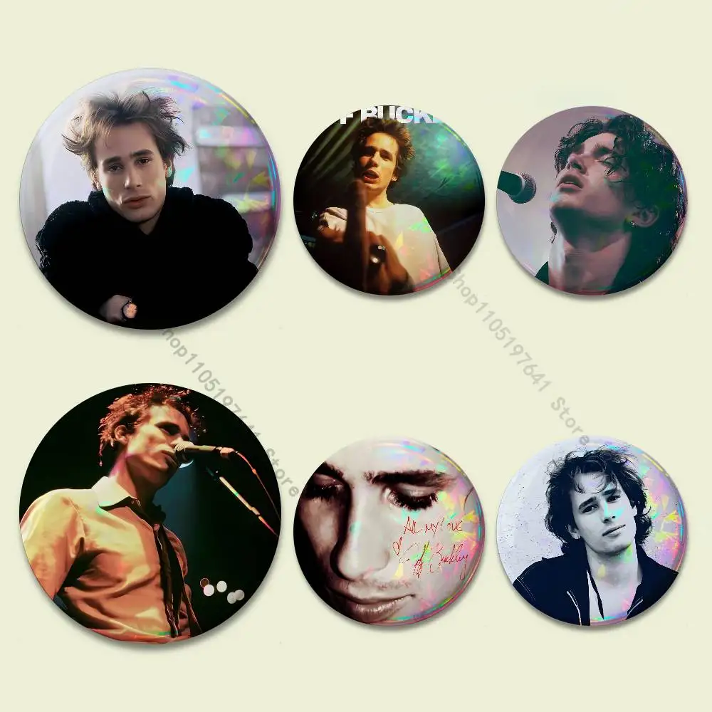

J-Jeff B-Buckley Singer Badges Button Round Creative Pin Brooch Badge Bag Decor Fans Collect Friends Gifts