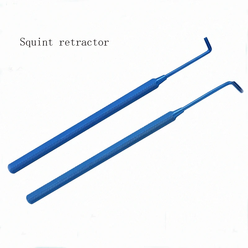 Microinstruments Ophthalmic Strabismus Hook, Eye Retractor com furo sem furo, cabeça redonda