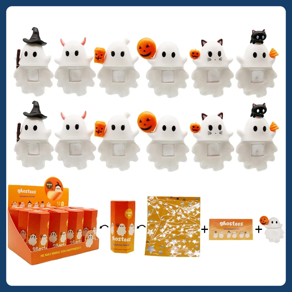 

HOT Halloween Little Doll Ghostees series blind box doll phone accessories with cute handmade pendant dolls for Halloween gifts