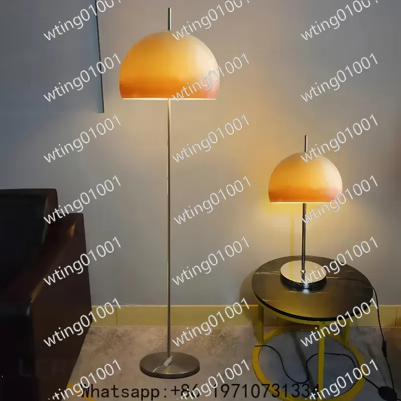 for Nordic Bauhaus Glass LED Floor Lamp Gradient Orange Mushroom Design Ambient Lighting for Living Room Bedroom Decor
