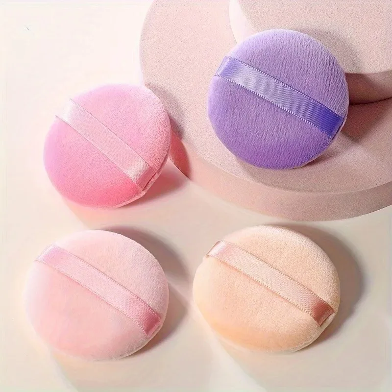 1/5 قطعة من إسفنجة بودرة جافة مستديرة من الكريستال فائق النعومة للمكياج