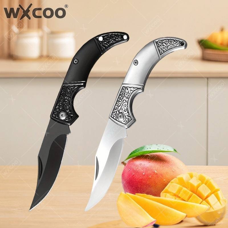  WXCOO All Steel Folding Knife Multifunctional Kitchen Cutter for Cooking Household Fruit Paring and Pocket Knives 