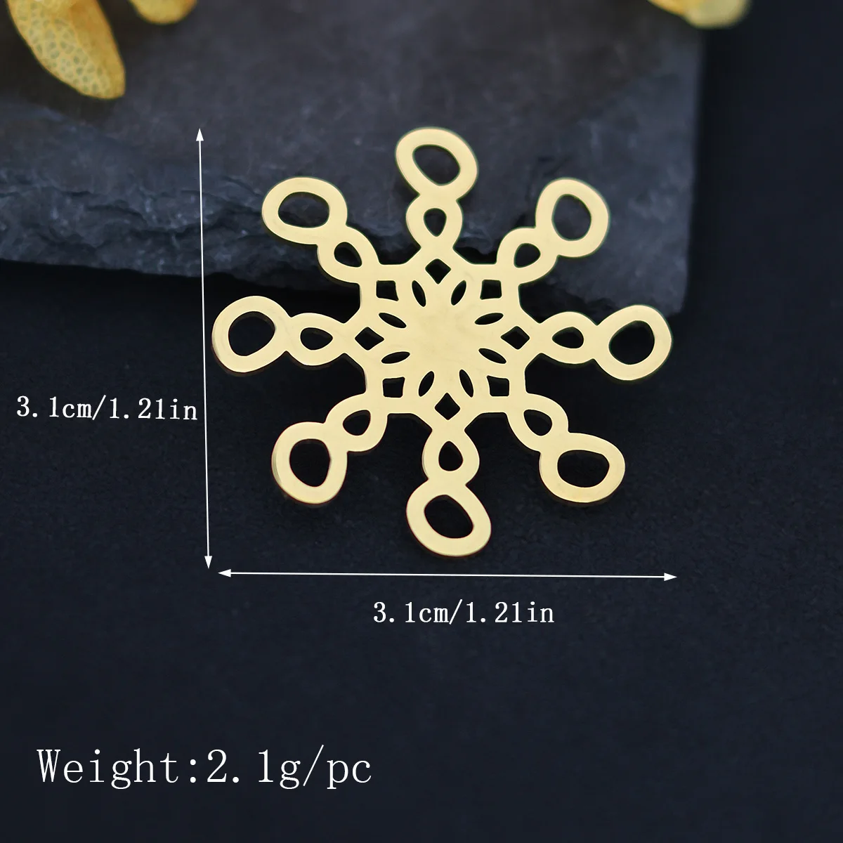 3pcs Stainless Steel Charms For Jewelry Making Abstract Viral Virus Flower Pendant DIY Necklace Earrings Wholesale