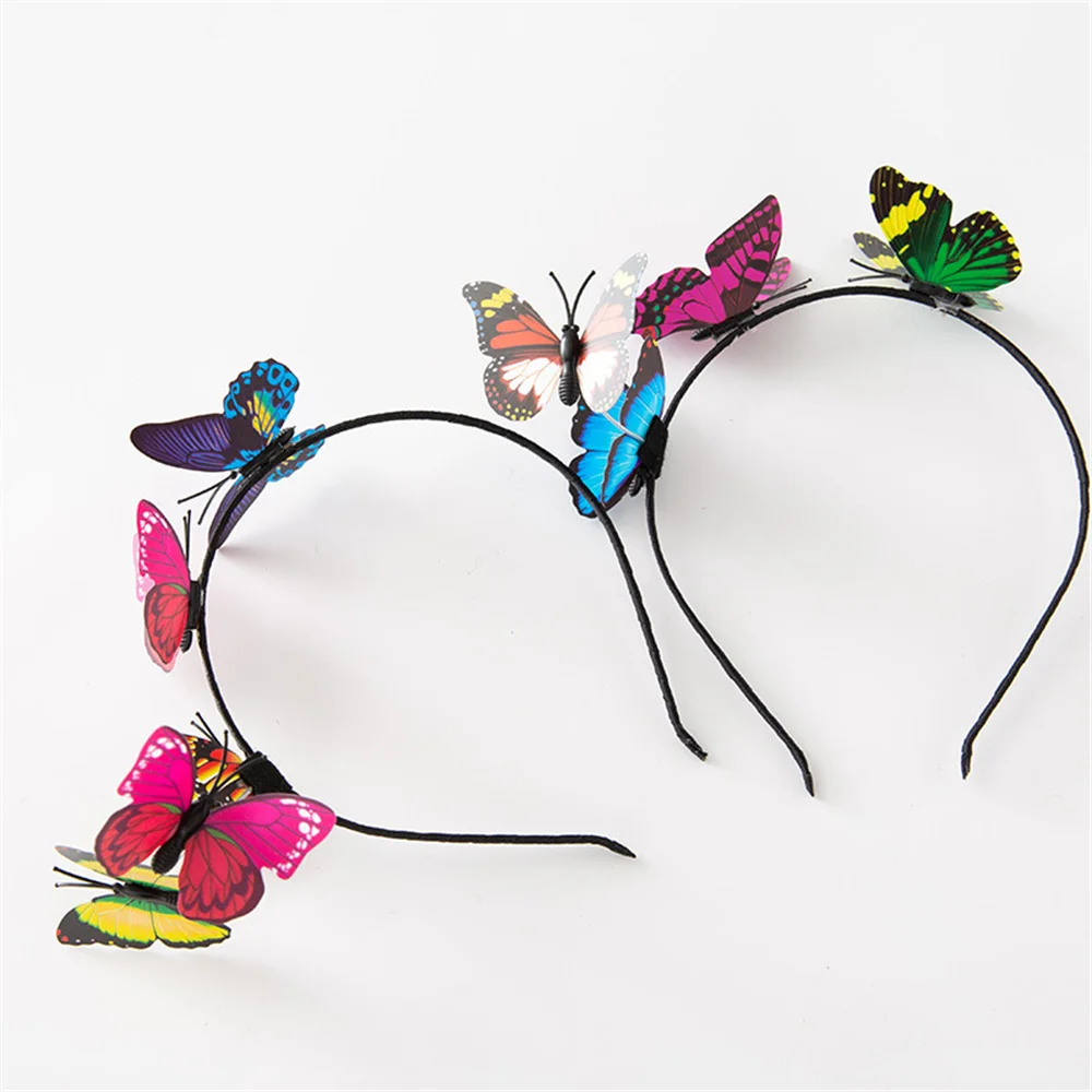 

Girls Fascinator Hat Butterfly Headband Crown Halloween Costume Headpiece Wedding Hair Accessories