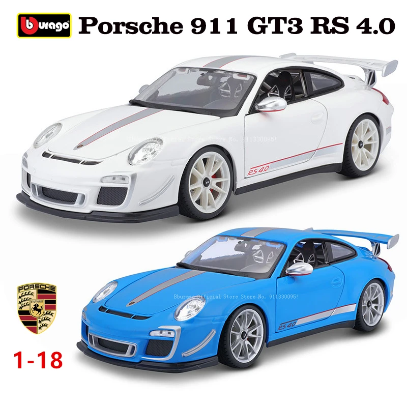 ブラーゴ-おもちゃの車モデル,車両911,gt3,rs 4.0,356b,高級車,おもちゃコレクション,ギフト1:18