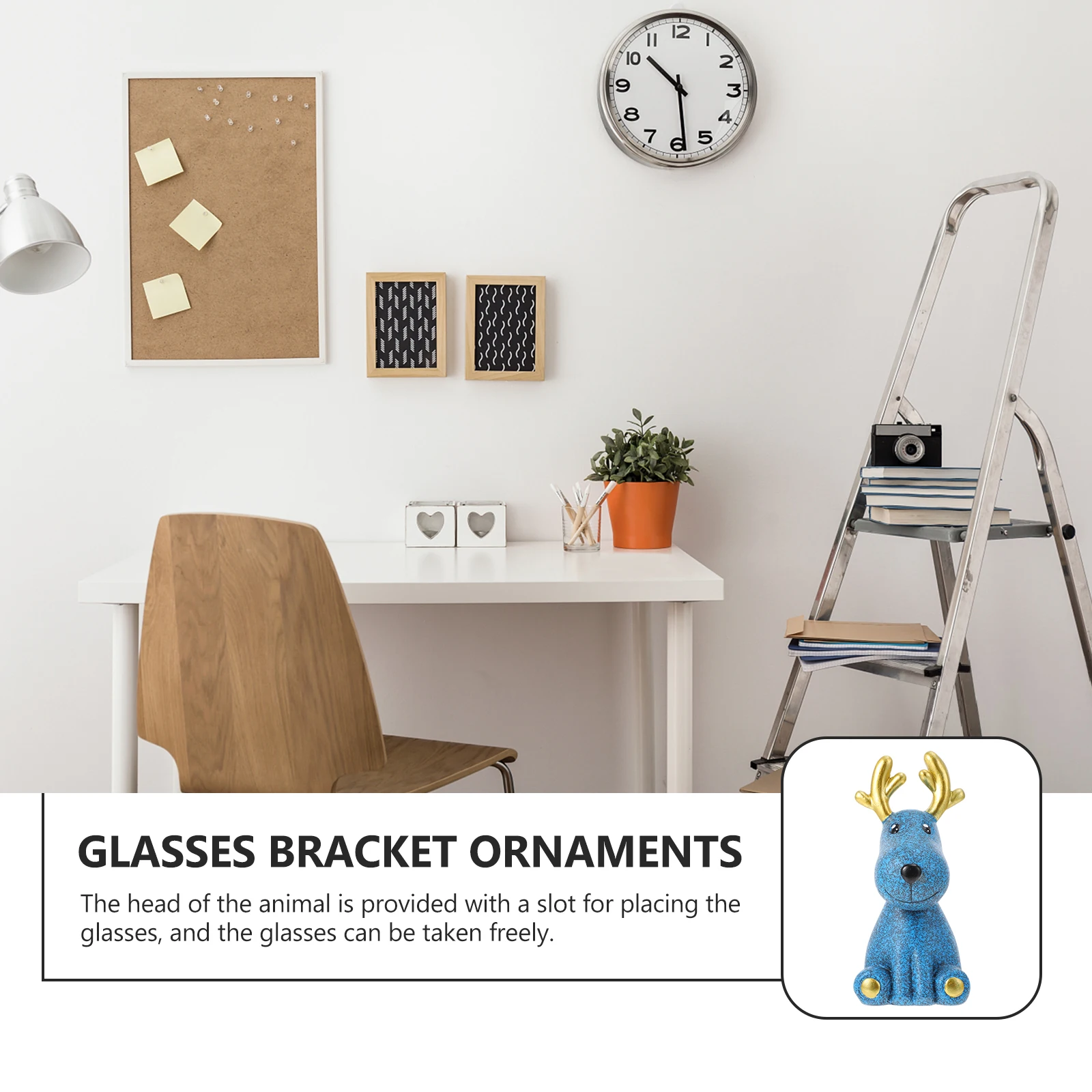 

Cute Glasses Bracket Ornaments Decorations Animal Sculpture Eyeglass Holder Natural Resin