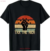 Tax The Rich AOC Anti Capitalist American Political Protest T Shirt  vintage Washed Stretched fashion Versatile Slightly