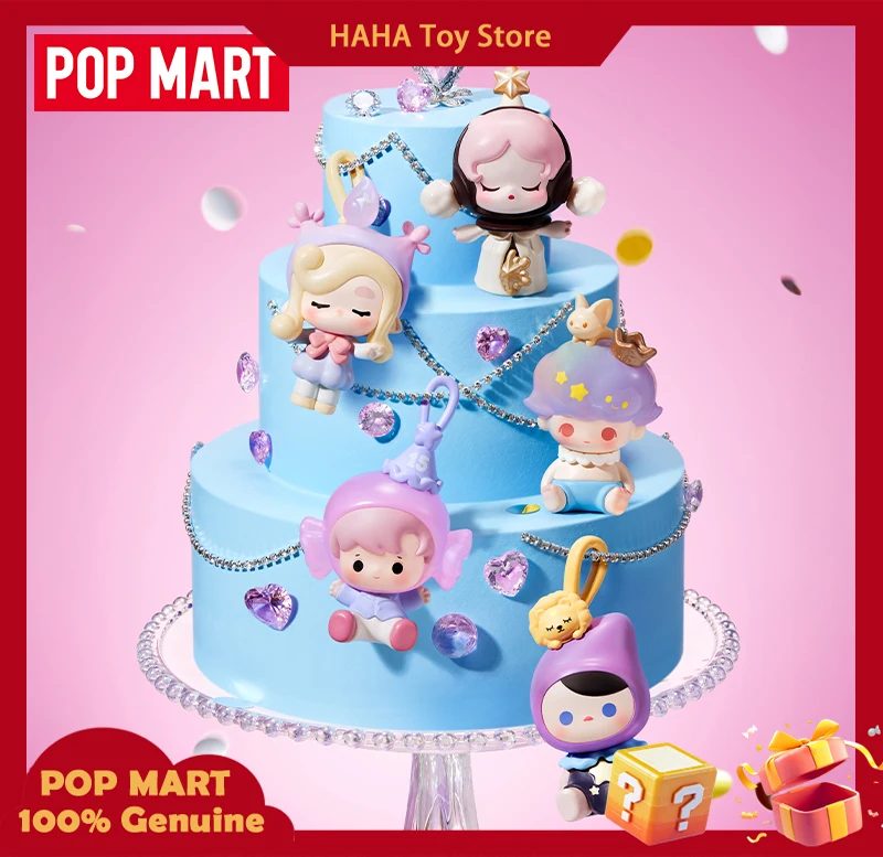 Original popmart pop feijão celebrar este momento série saco cego acho saco bonito kawaii mini boneca crianças na moda presente de natal