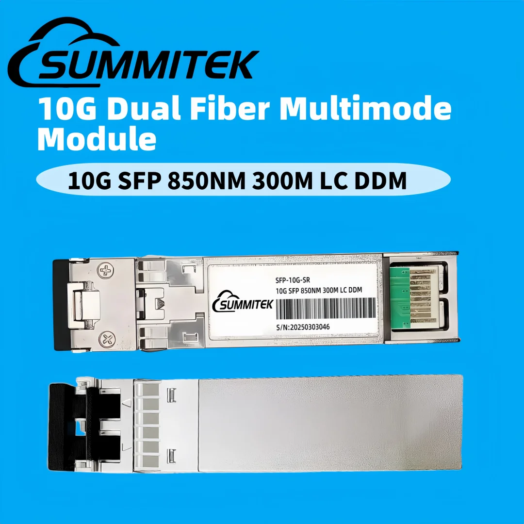 

SUMMITEK 10G SR SFP модуль многорежимный дуплексный LC 850 нм 300 м оптоволоконный модуль приемопередатчика SFP совместимый переключатель Cisco/Mikrotik