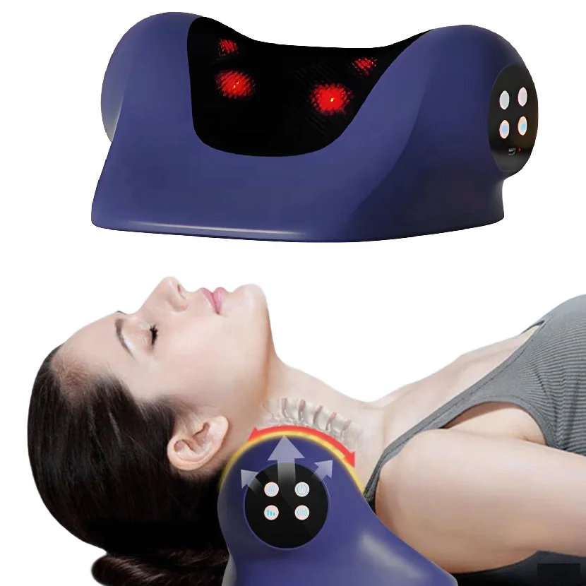 

C-Curve Infrared Hot Compress Neck Massager Multi-Gear Adjustment Heating Vibration Dual Purpose Cervical Pillow Foot Massager
