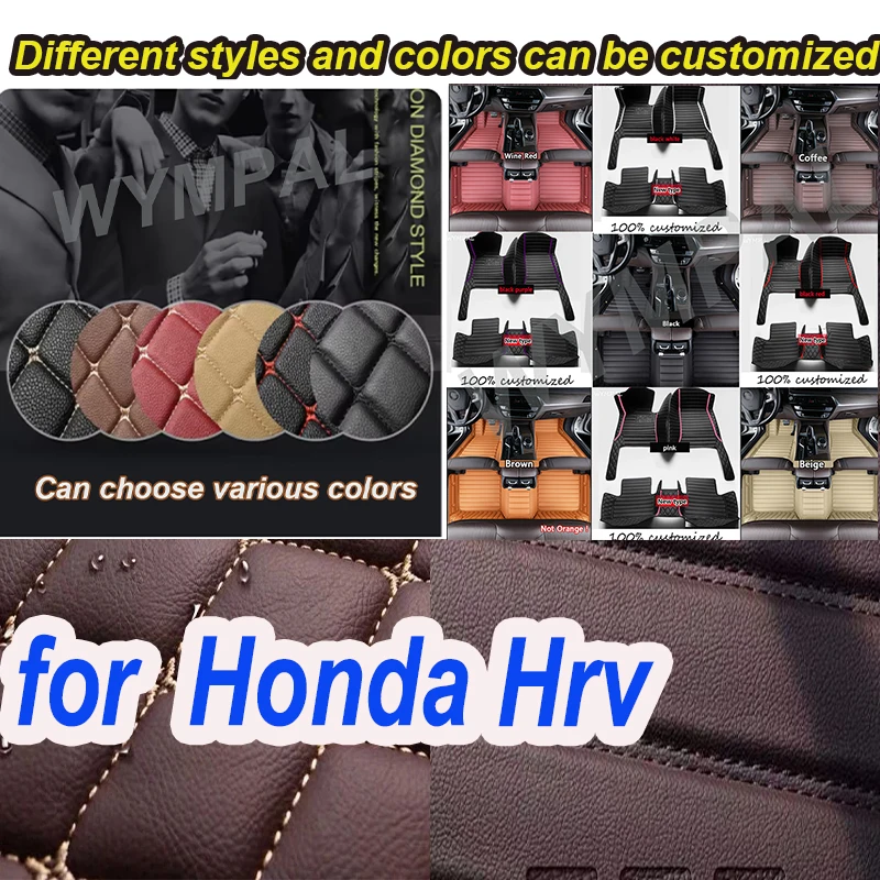 

LUXURY Custom Automotive Car Floor Mats For Honda Hrv 2014 2015 2016 2017 Auto Luxury Leather