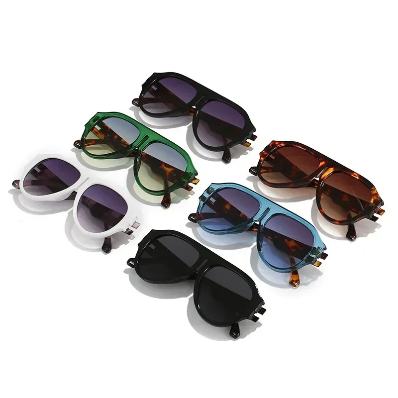 محب المشاهير العلامة التجارية الفاخرة الطيار النظارات الشمسية النساء الرجال إطار كبير كبير التدرج نظارات شمسية الإناث سميكة المتضخم ظلال