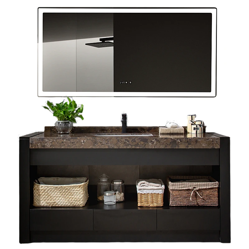 Australian bathroom vanity solid wood bathroom cabinet with smart sensor mirror