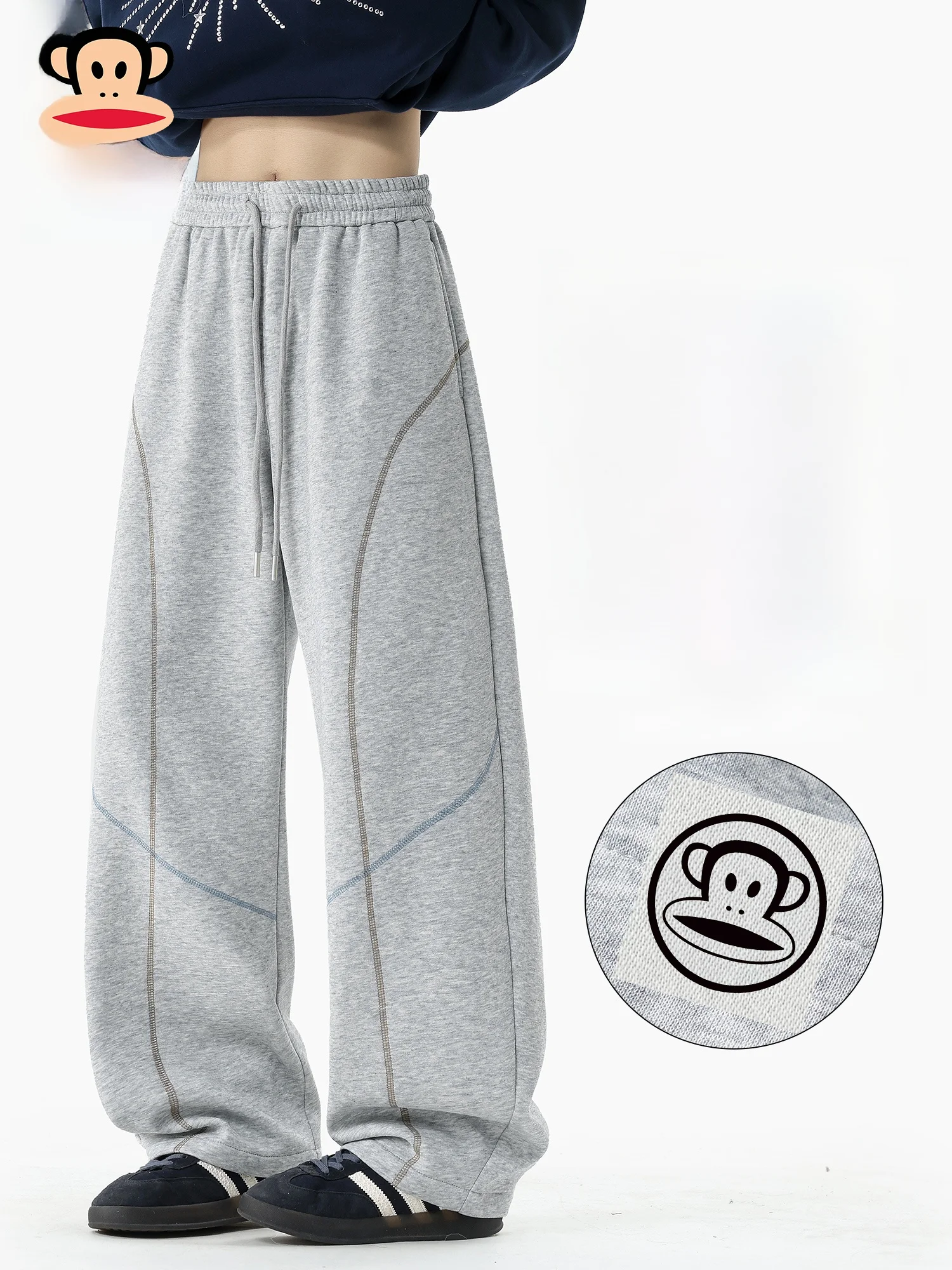 

PaulFrank Spring Casual Pants Men's Loose Straight Leg Trousers Faionable Loose Sports Straight Leg Long Trousers