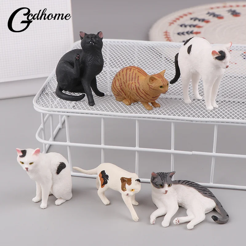 Simulation Pet Animal Models Persian Cat Hairless Cat Plastic Model Action Figure Farm Figurine Miniature Collection Toy for Kid