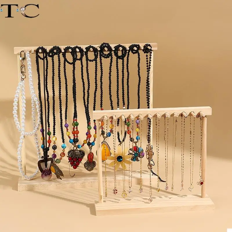 

Spot All Solid Wood Necklace Display Rack Jewelry Rack Sweater Chain Rack Necklace Live Stand Props Display Rack