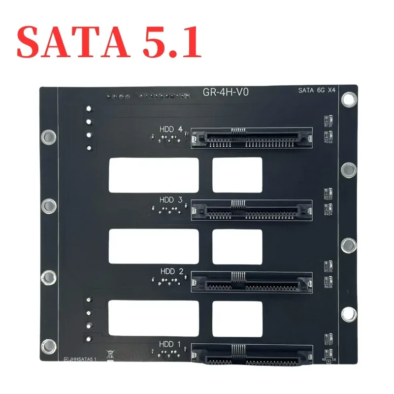 6Gbps SSD HDD SATA Hard Disk Drive Backplane Nas Storage Card Server Expansion Board SATA to 4-Disks Adapter 2 x 4D Power Supply