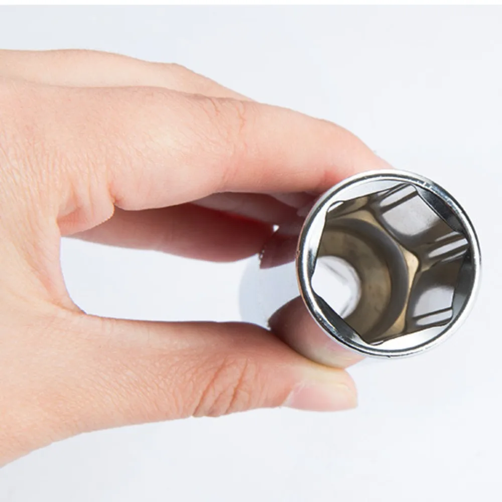 

New Chrome Vanadium Steel Hex Short Long 1/4 3/8 1/2 Wrench Head Set Deep Nut With Holder Sleeve Spanner Wrench