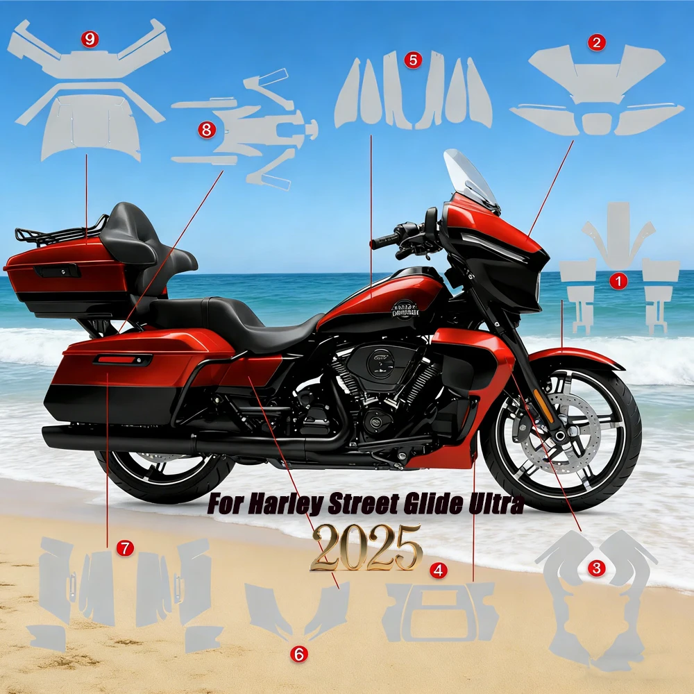 

Защитная пленка TPU PPF для Harley Street Glide Ultra, самовосстанавливающаяся, устойчивая к царапинам, не желтеющая, TPU 2
