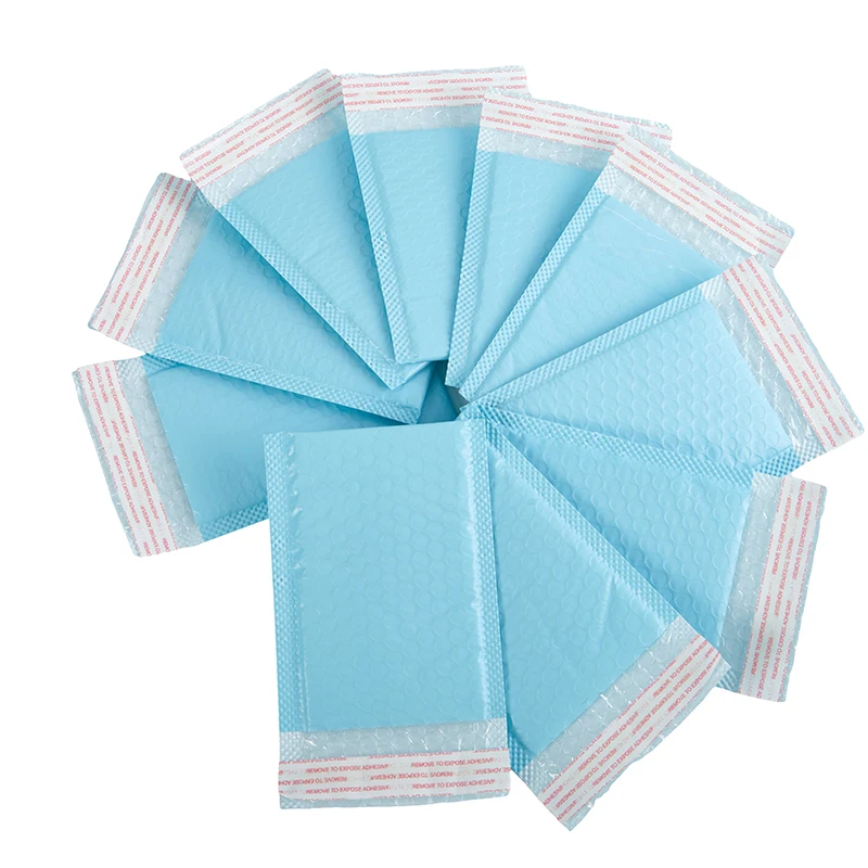 10Pcs Light Blue Bubble Mailers Padded Mailing Envelopes Self-Seal Shipping Bags for Small Business Poly Bubble Bag