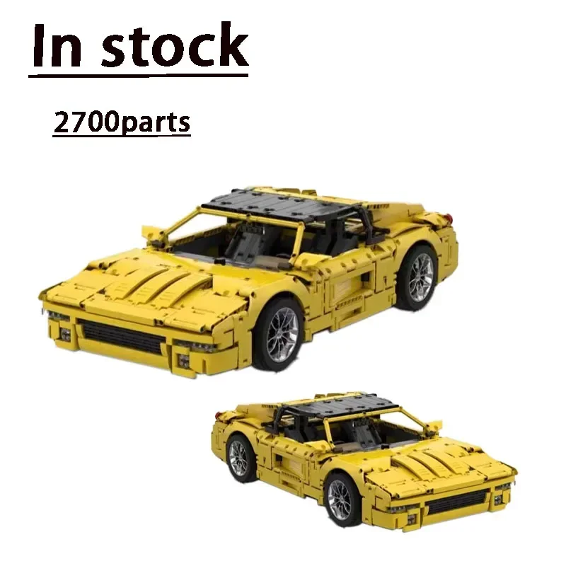 MOC-355GT Yellow Supercar Building Blocks Model for Children, Assembly Toy Gift, Famoso Designer, Aniversário, Fora de impressão, 2700 Peças, MOC-355GT