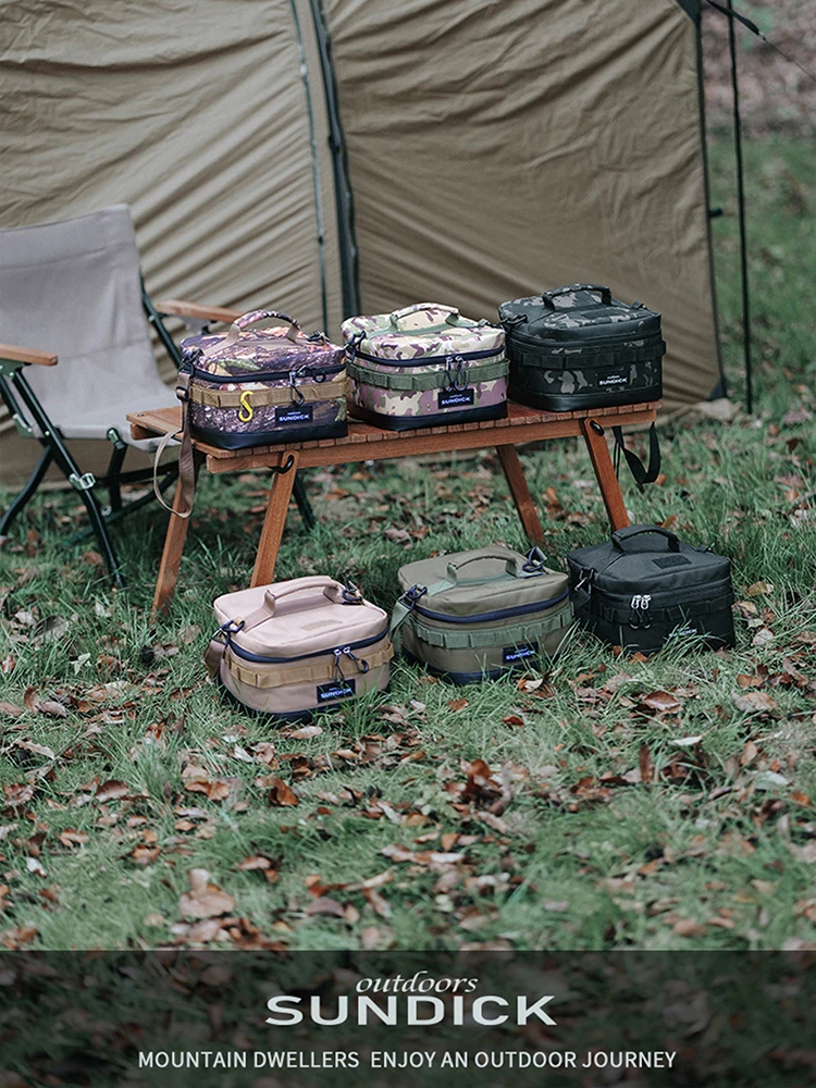 1 Schwarz/Braun/Armeegrün/Tarnfarben Optional Camping Isolierte Outdoor-Camping-Schüssel Becher Aufbewahrungstasche – Detail 10