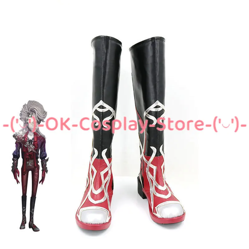 

Game Identity V Mercenary Naib Subedar Cosplay Shoes Halloween Carnival Boots Cosplay Prop PU Leather Shoes Custom Made