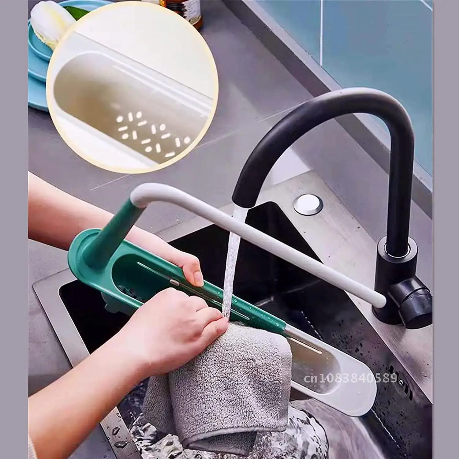 Sink Kitchen Telescopic Drain Rack Shelf Sinks Organizer Soap Sponge Holder Storage Basket Kitchen Gadgets Accessories Tool