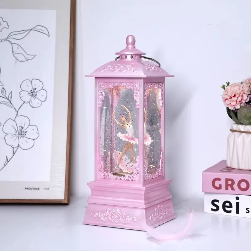360 °   Caja de música de Ballet con plumas giratorias, regalo  cumpleaños para niños, chica  Ballet, hermosas luces, caja