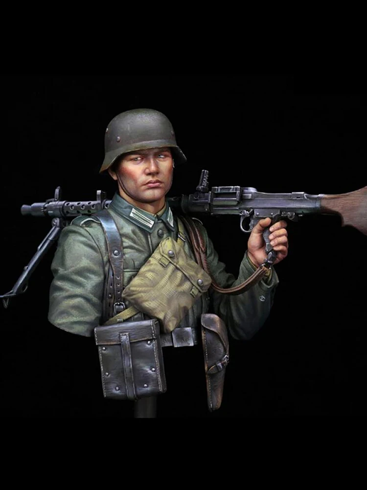 Unassambled  1/10  ancient soldier MG34 , France 1940 bust   figure  Resin figure miniature model kits Unpainted