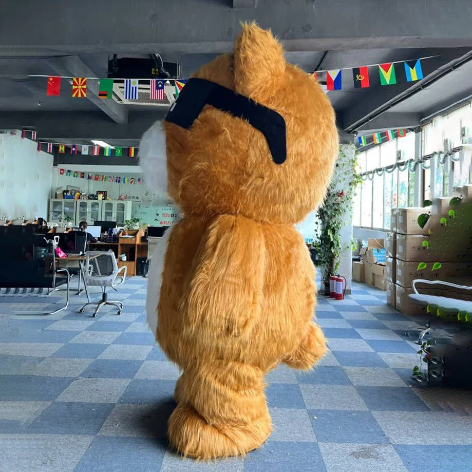 선글라스를 착용한 풍선 쿨 베어 마스코트 의상, 엔터테인먼트 할로윈 크리스마스 파티 소품을 위한 털이 있는 블로우 업 슈트