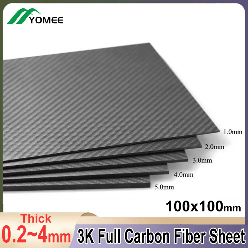 3K Full Carbon Fiber Plate Sheet High Strength Carbon Board Panel Thickness 0.2-4 mm For RC Composite Hardness Material