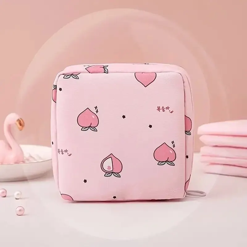 Vrouwen maandverband tampon opbergtas draagbare waterdichte organizer etui cartoon patroon maandverband tas