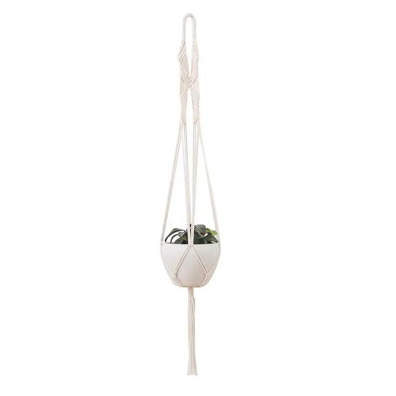 Pc Plant Hanger Basket With Hook Handmade Cotton Rope Net Tapestry Flower Basket Flower Pots Holder For Home Decoration