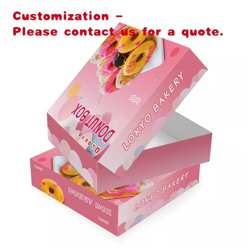 custom.LOKYO Custom Muffins Cupcake Donut Packaging Sweet Doughnut Biscuit Bakery Folder Coating Matt Lamination Direct C