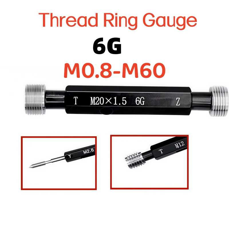1PCS 6G Steel Thread Plug Gauge  M0.8 M1 M1.2 M1.4 M1.6 M2 M3 M4 M5 M6 M8 M10 M12 M14 M18 testing tool