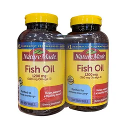 Fish Oil 1200 mg 360 mg Omega-3 Support A Healthy Heart 200 Softgels*2 bottle