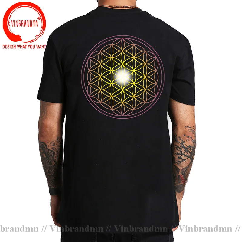 2022 Brand T-shirt Mandala T Shirt Metatrons Cube Flower Of Life Sacred Geometry Tees Graphic Tshirt Star Cluster Chic Clothes