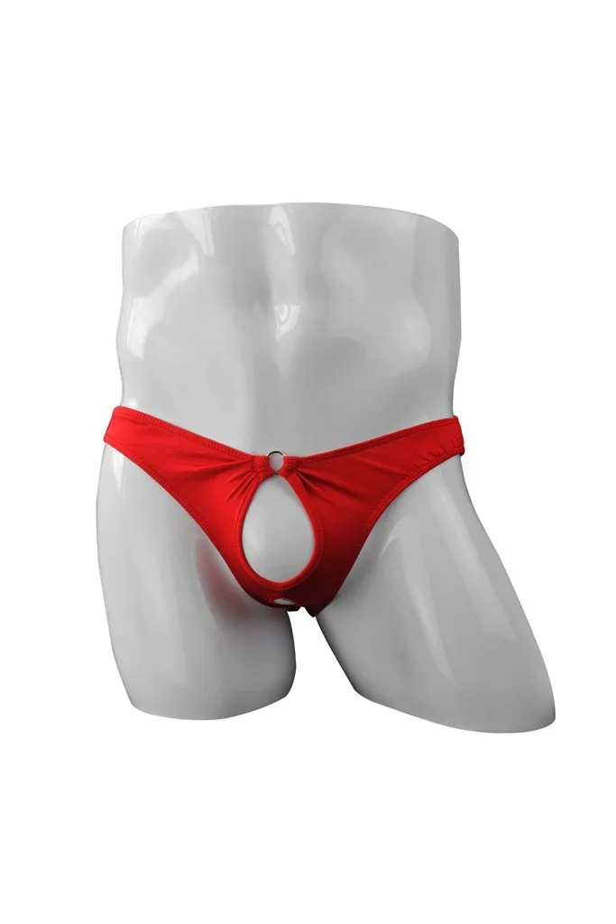 Biancheria intima da uomo erotica Foro per pene aperto G-String Gay Sexy Vita bassa Breve Perizoma Lingerie Sissp Mutande porno Cazzo esposto Undies
