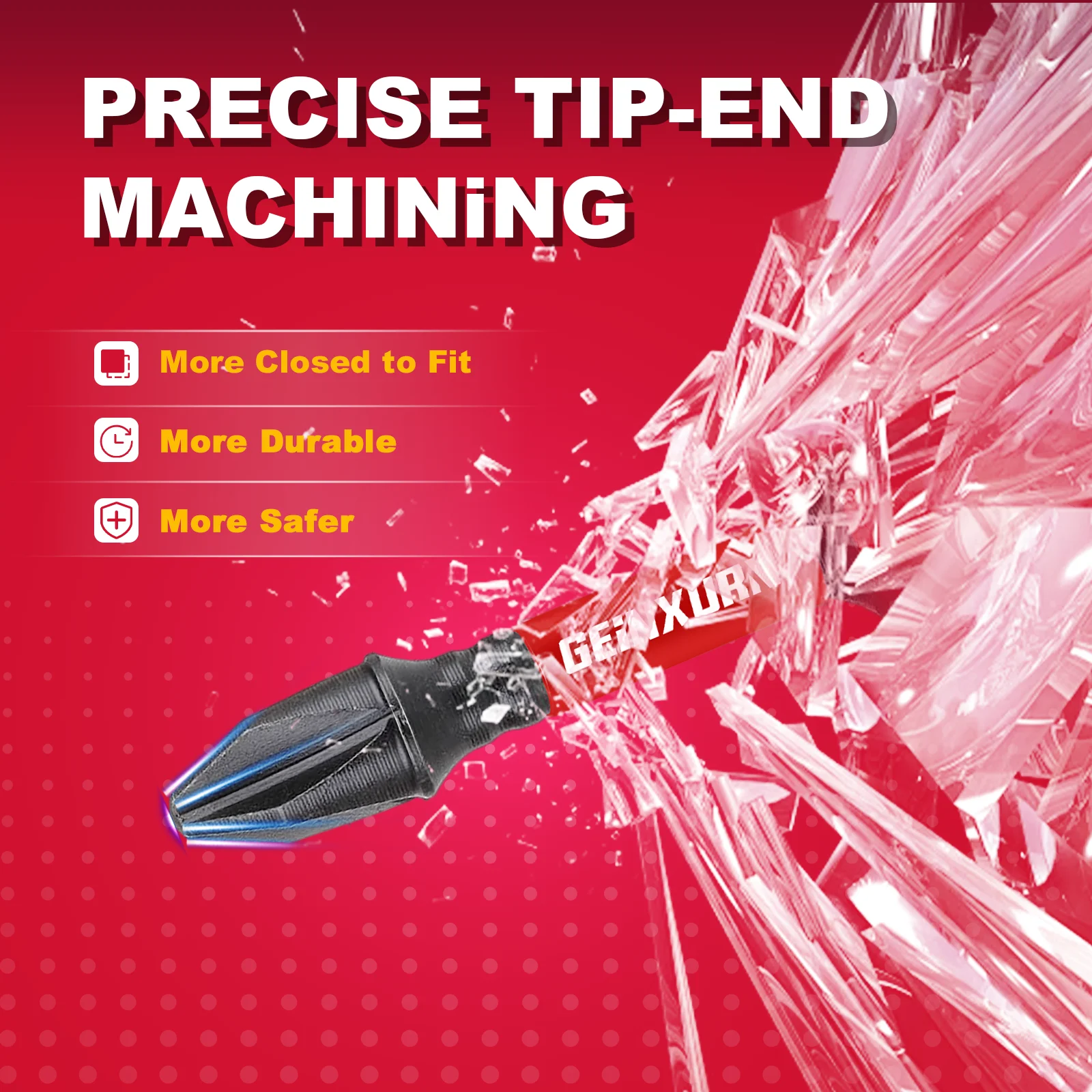 Geinxurn Impact 1inches/2inches Screwdriver Bit Set, S2 Alloy Steel Magnetic Mixed Head Driver Bit Set with Base and Bit Holder