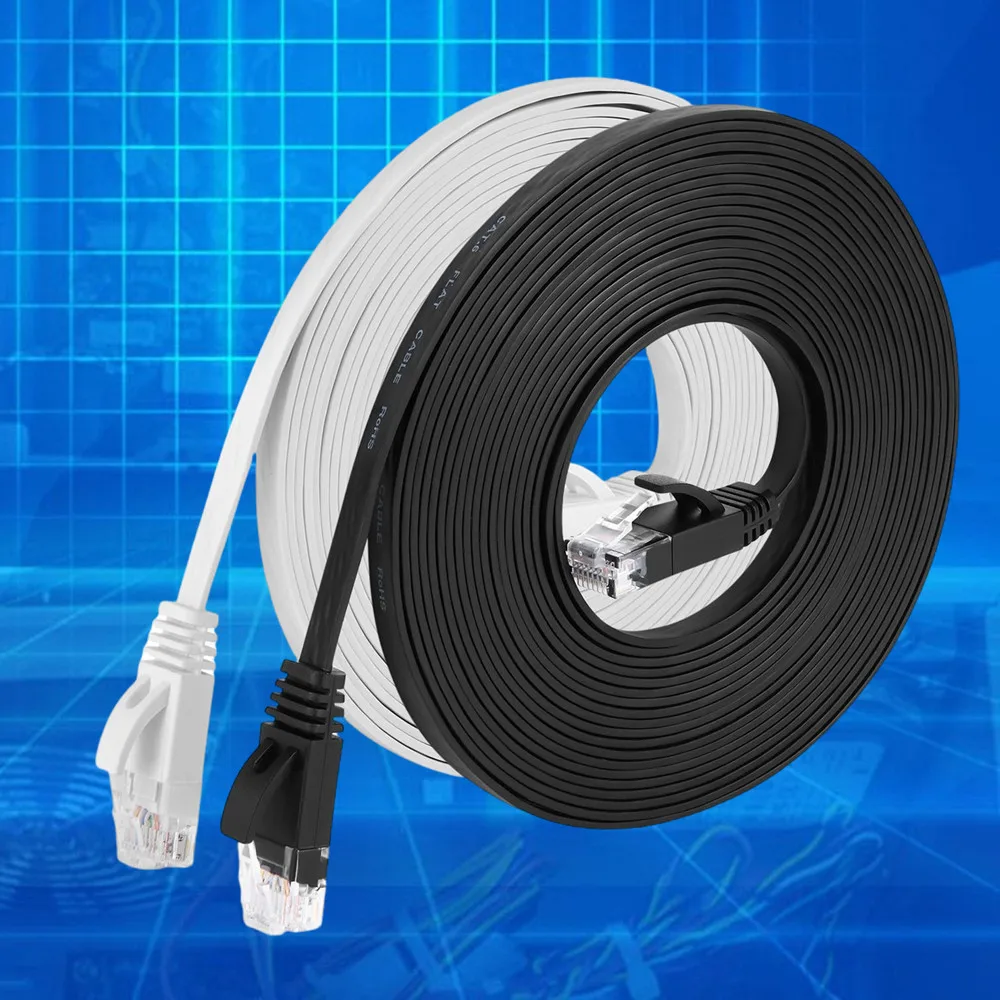 Cable CAT6 Flat UTP Ethernet Network Cable RJ45 Patch LAN Cable Black Color 0.5M 1M 1.5M 2M 3M 5M 10M