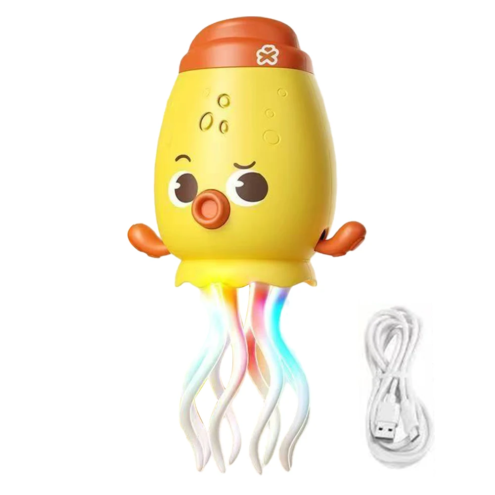 ปลาหมึกเต้นรำไฟฟ้าพร้อมไฟ คลานได้ แบบอินเทอร์แอคทีฟ สายชาร์จ Type C สัตว์เลี้ยงอิเล็กทรอนิกส์เพื่อการศึกษา ของเล่นเด็กเล็ก