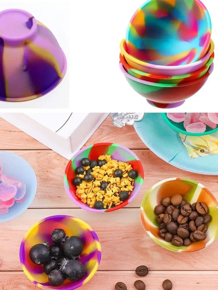 2 pçs recipiente de silicone doméstico tigela 67mm 50mm multi-cor tabaco erva fumar acessórios