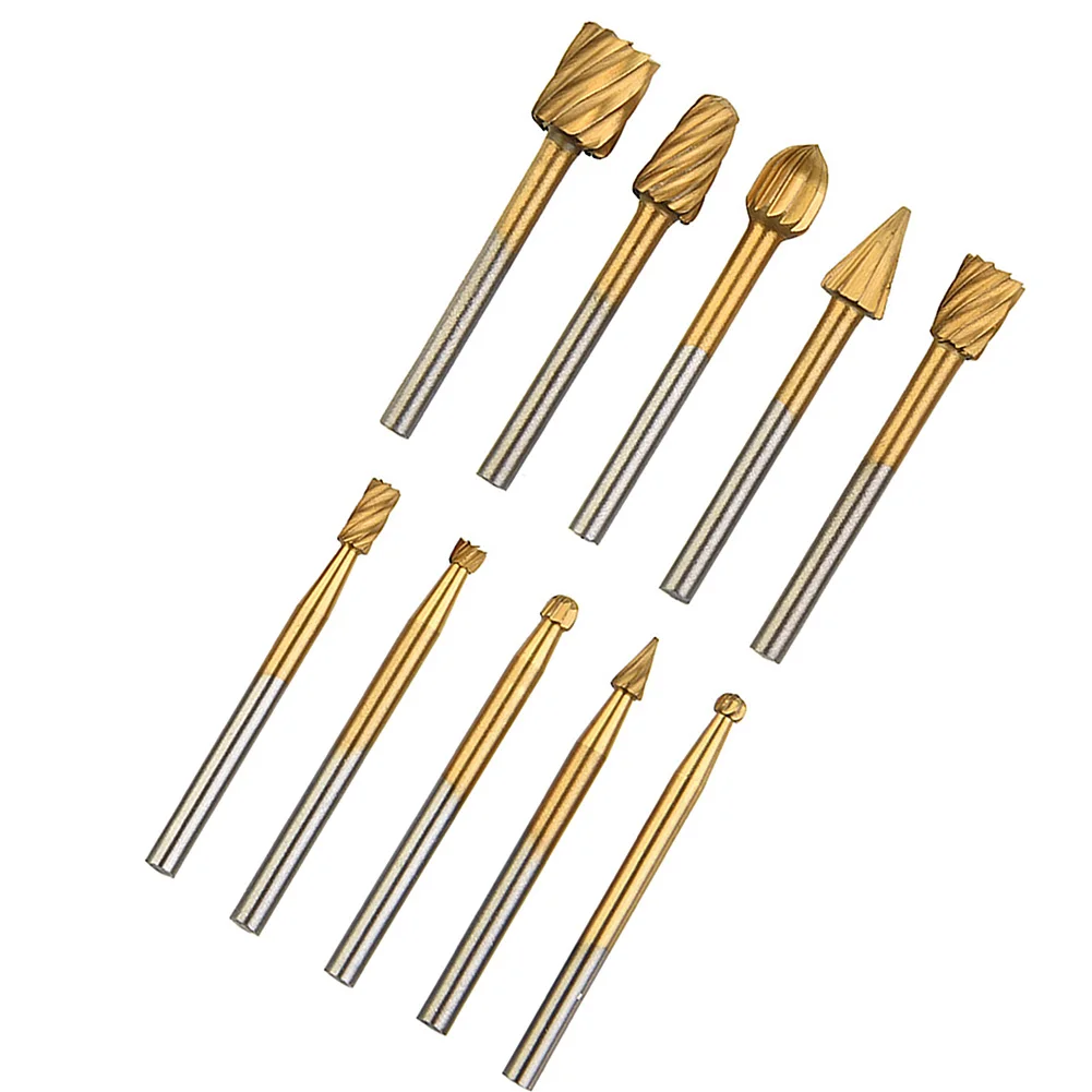 Router Burr Engraving Wood Root carving Set Grinding Bits HSS Simple Tool 10pcs Hot Sale Brand New Accessories