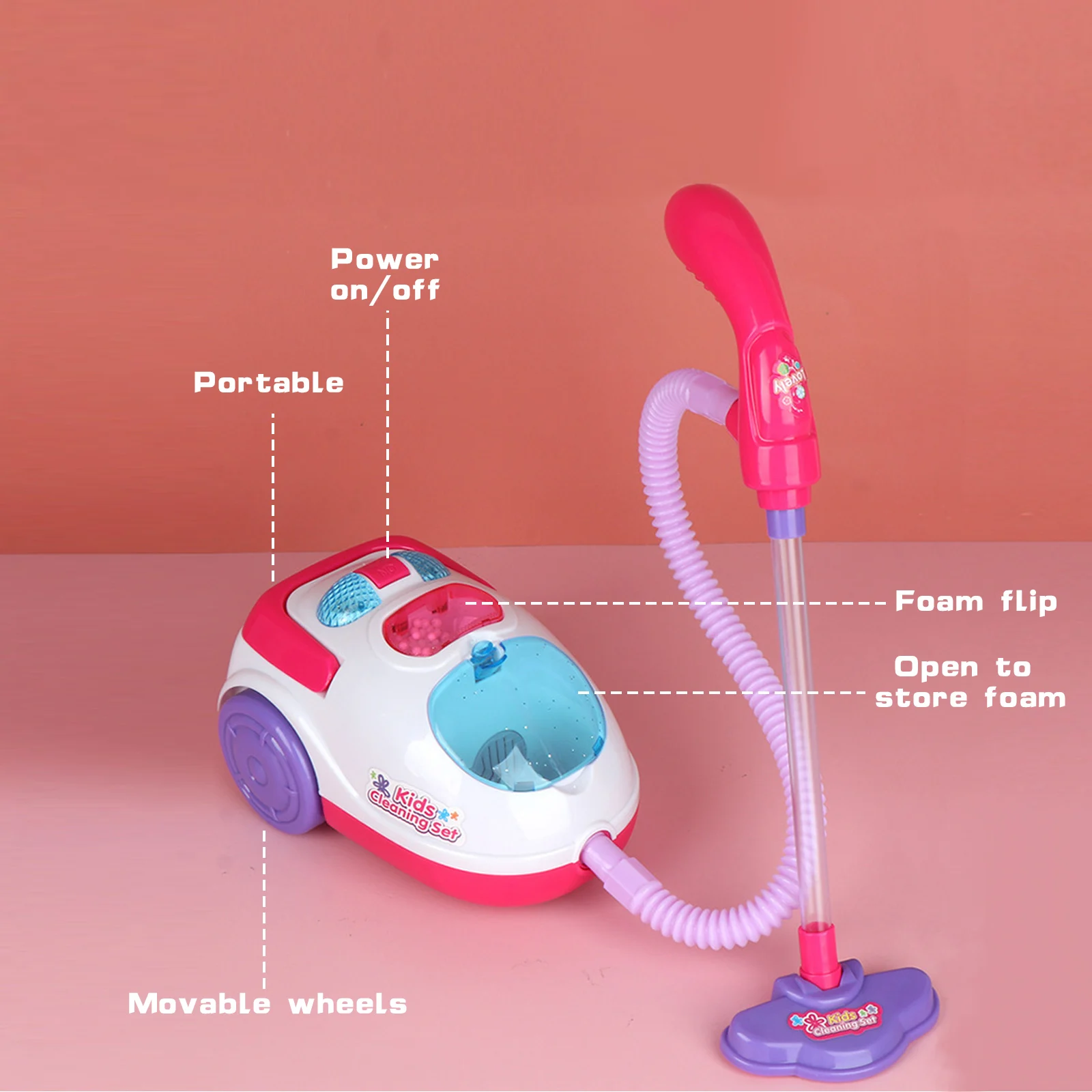 Vacuum Cleaner for Children Toy Household Cleaning Dust Catcher Toys with Sound Light for Boy Girls Pretend Play Games Kids Gifs