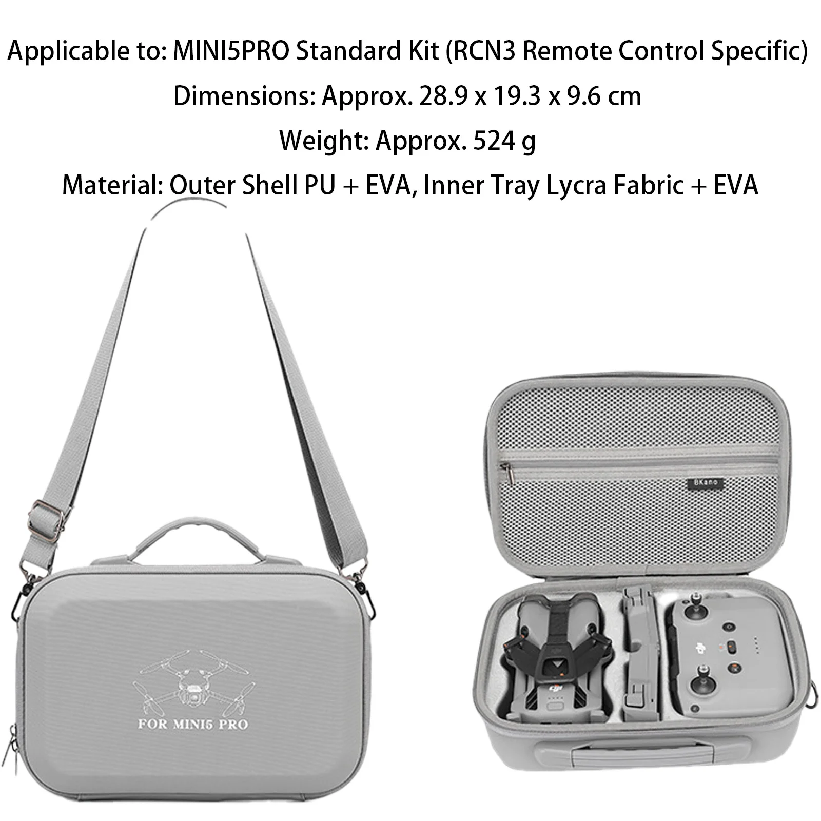 Portable Hard EVA Carrying Case For DJI Mini 5 Pro Standard Combo Single Shoulder Shockproof Protection Accessory Travel Box