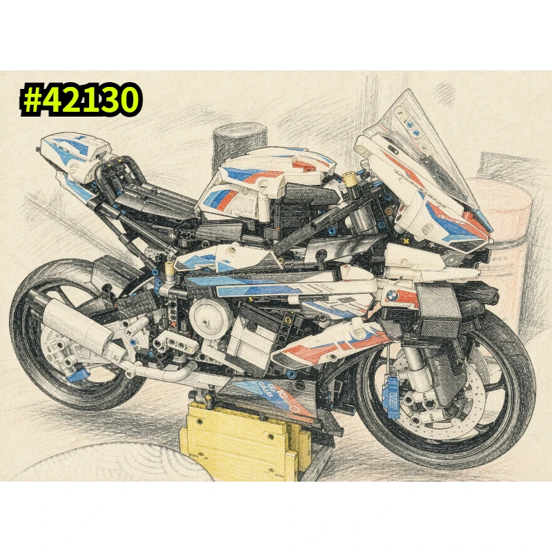 Lego Set Technic - مجموعة مكعبات بناء نموذج دراجة نارية