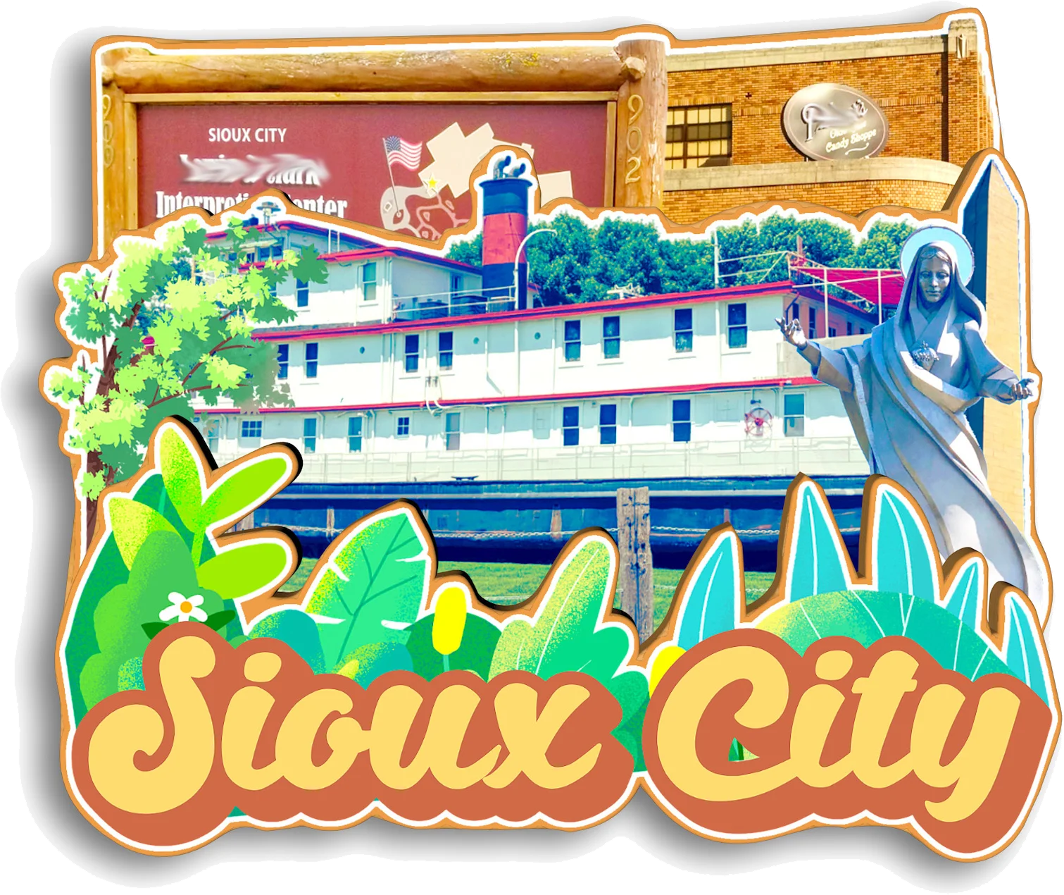 Sioux City Dubuque Wichita Kansas City Topeka Louisville Lexington Bowling Green Iowa USA Fridge Magnet Travel Souvenir Gift