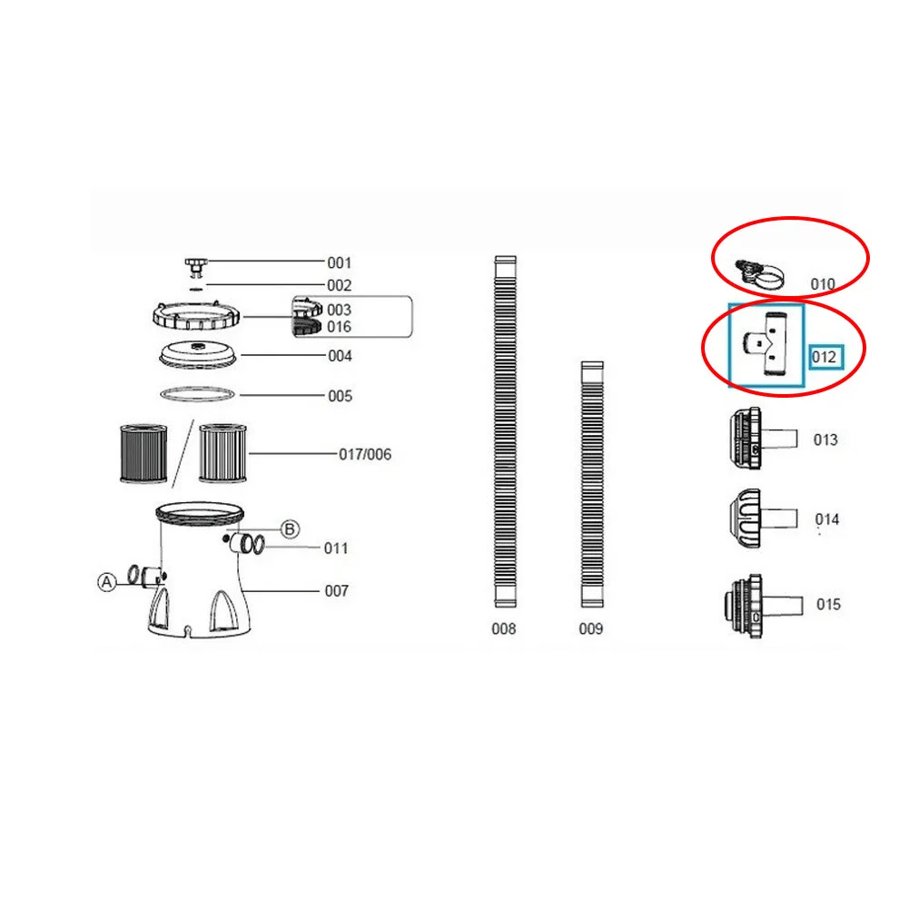 P6362 for T Shaped Connector and P6For 124 Hose Clamps for 1 For 1/4 Inch Hoses Designed for INTEX Above Ground Pool Systems